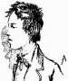 Rimbaud dessin par Frderic Auguste Cazals (en ombre le profil de Verlaine) - 1882